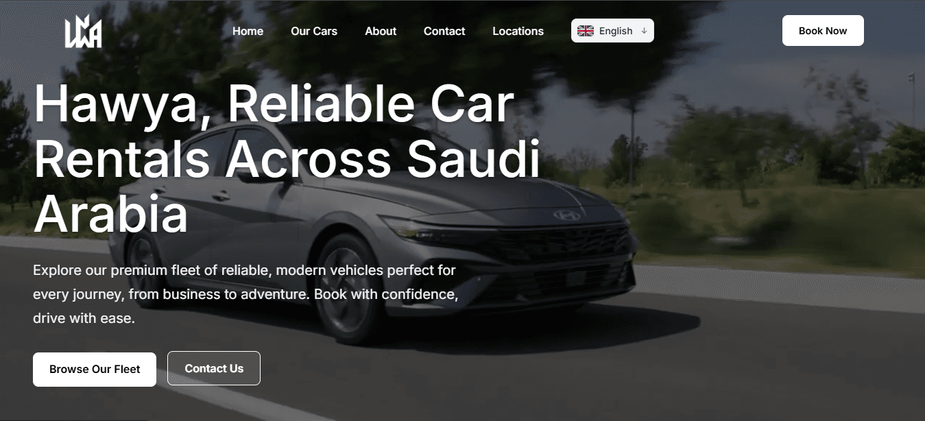 Hawya Car Rental Website